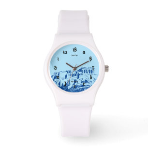 Reloj De Pulsera Tiempo griego - números griegos y el Parthenon