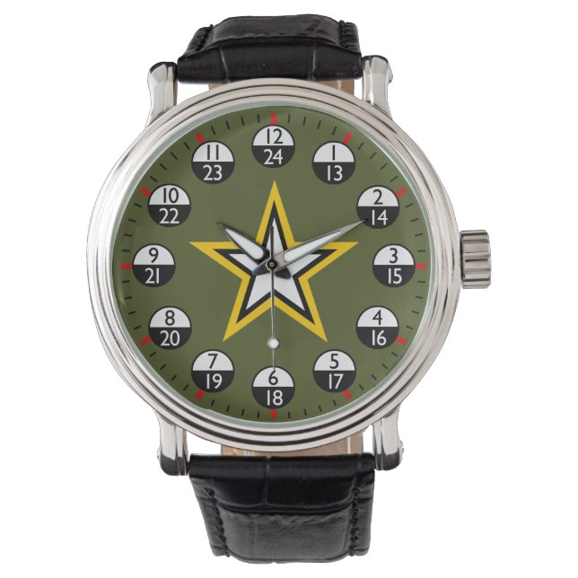 Reloj De Pulsera Tiempo militar: 24 horas (Anverso)
