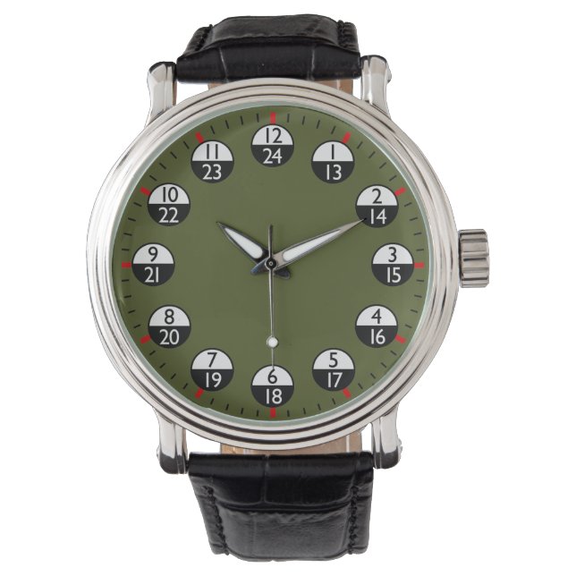 Reloj De Pulsera Tiempo militar: 24 horas (Anverso)