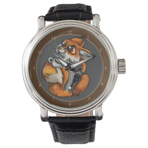 Reloj De Pulsera Tiempo para el té, zorro chiflado