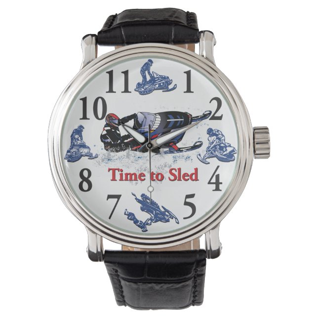 Reloj De Pulsera Tiempo Para Hacer Snowmobile (Anverso)