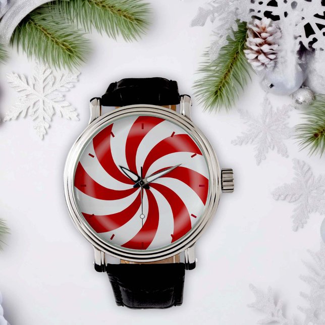 Reloj De Pulsera Tiempo perfecto para Peppermint Candy (Time for a little peppermint candy for my sweet tooth.)