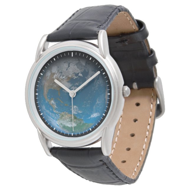 Reloj De Pulsera Tierra Completa Con América Del Norte Y Del Sur. (Angular)