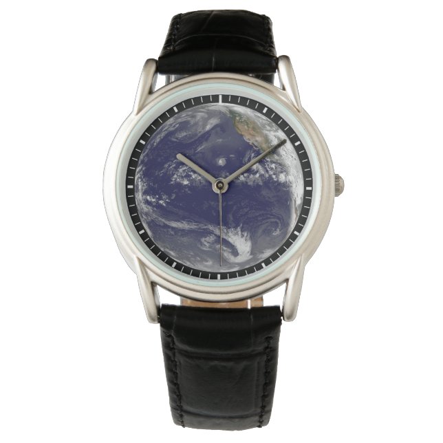 Reloj De Pulsera Tierra Con Tres Ciclones Tropicales En El Pacífico (Anverso)