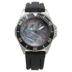 Reloj De Pulsera Tierra de Mármol Azul (Hemisferio Oriental)