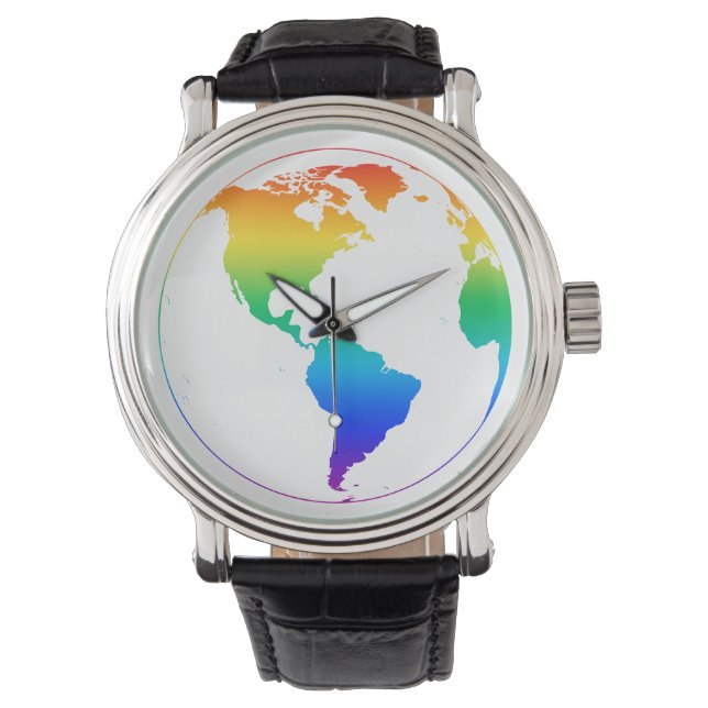 Reloj De Pulsera Tierra del planeta de color arcoiris (Anverso)