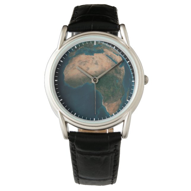 Reloj De Pulsera Tierra Llena Desde El Espacio Sobre El Continente  (Anverso)