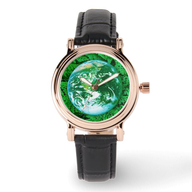 Reloj De Pulsera Tierra verde - conciencia ecológica (Anverso)
