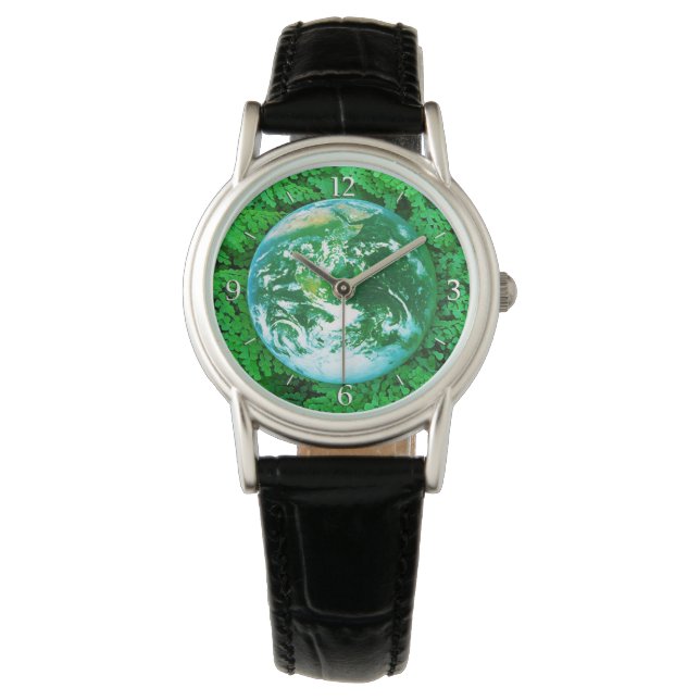 Reloj De Pulsera Tierra verde - conciencia ecológica (Anverso)
