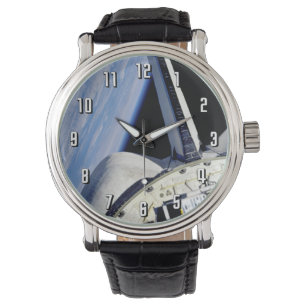 Reloj De Pulsera Tierra y Luna desde el transbordador espacial Disc