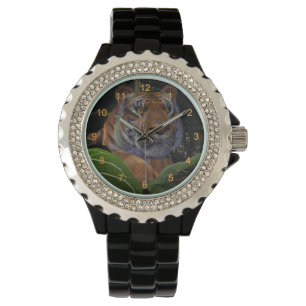 Reloj De Pulsera Tigre agachándose en la selva