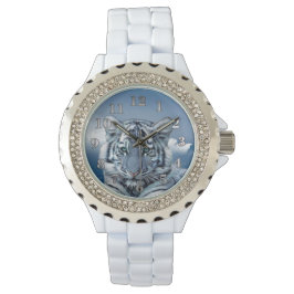 Reloj De Pulsera Tigre blanco azul