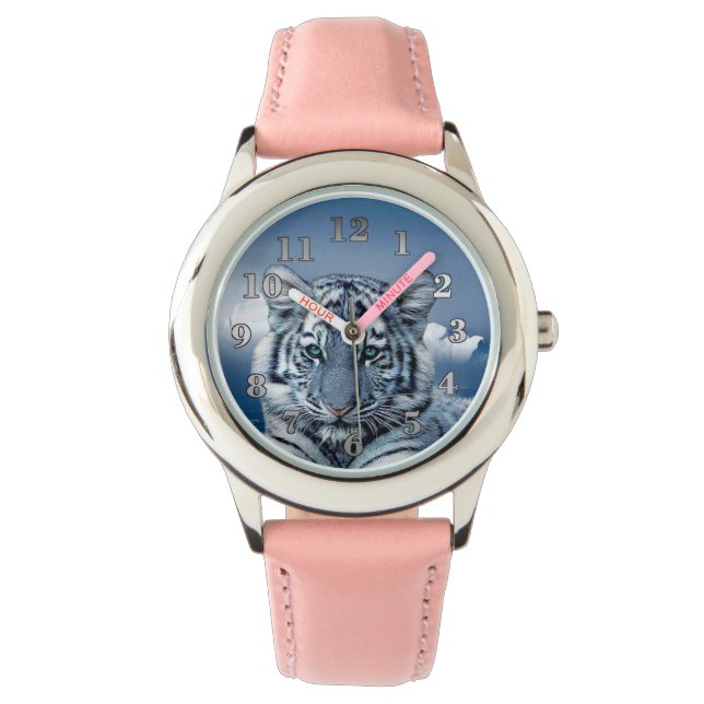 Reloj De Pulsera Tigre blanco azul (Anverso)