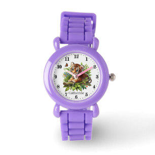 Reloj De Pulsera tigre chica lindo añada nombre