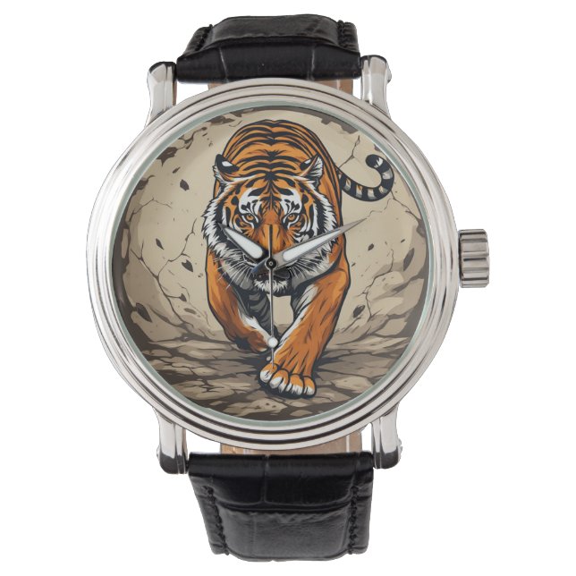 Reloj De Pulsera Tigre de carga poderoso (Anverso)