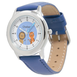 Reloj De Pulsera Tigre de león con nombre personalizado