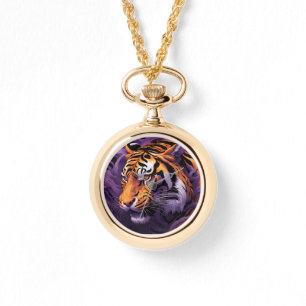 Reloj De Pulsera Tigre en morado