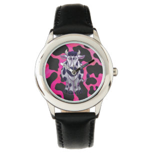 Reloj De Pulsera Tigre negro y rosa salvaje