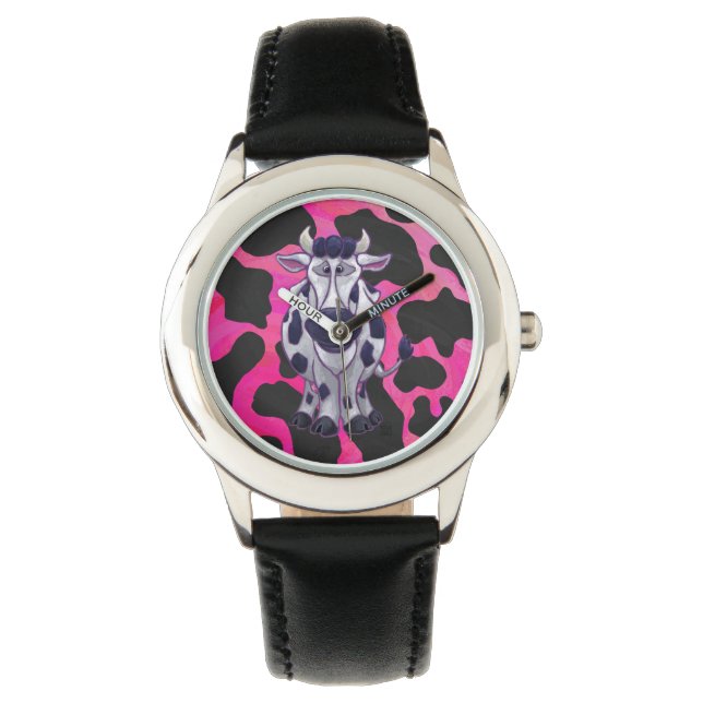 Reloj De Pulsera Tigre negro y rosa salvaje (Anverso)
