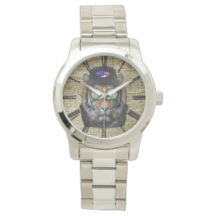 Reloj De Pulsera Tigre salvaje de Bengala con gafas de sol