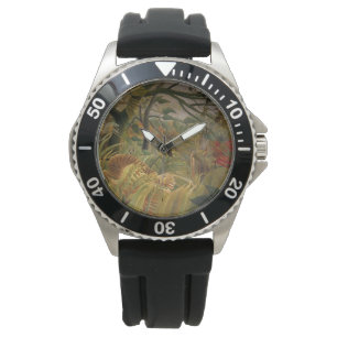 Reloj De Pulsera Tigre sorprendido en tormenta tropical