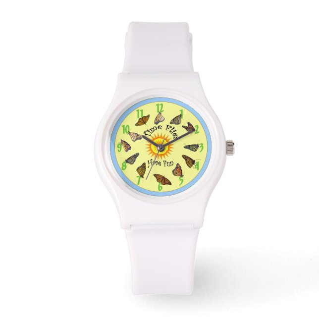 Reloj De Pulsera Time Flies Monarch Butterflies Watch (Anverso)
