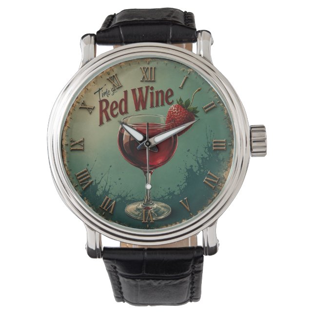 Reloj De Pulsera Time for Red Wine  Rustic Vineyard (Anverso)