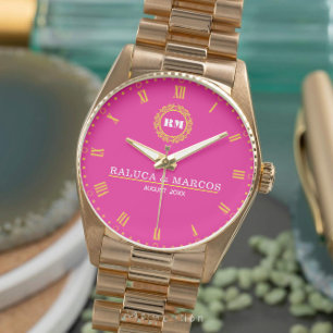 Reloj De Pulsera Timeless Elegant Minimalist Monogram Couple’s Name