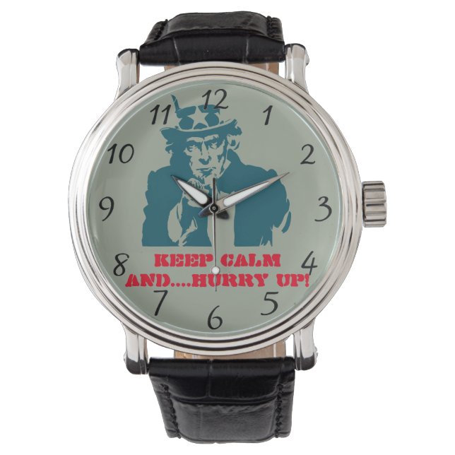 Reloj De Pulsera Tío Sam mantener la calma (Anverso)