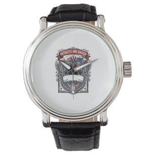 Reloj De Pulsera Tío Sam Patriótico Esqueleto Patriota Oscuro Esque