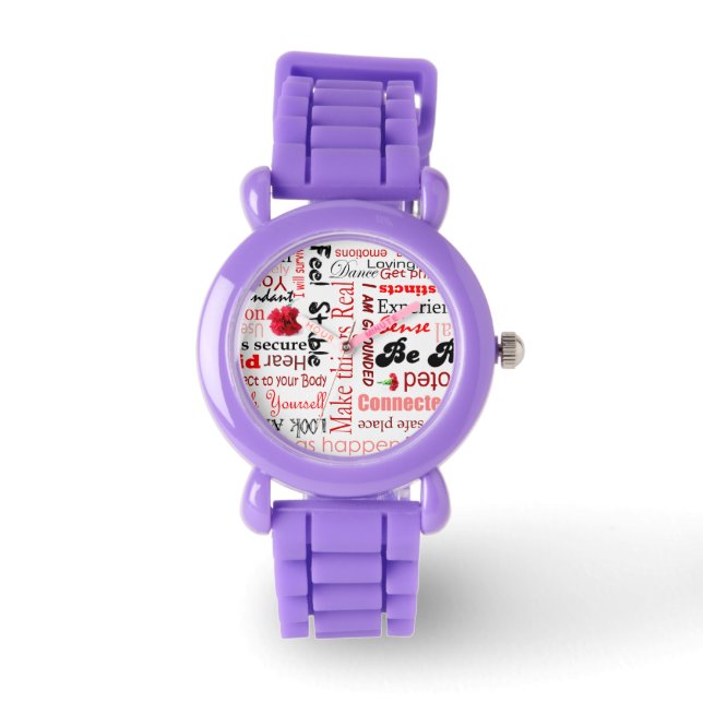Reloj De Pulsera Tipografía de afirmaciones positivas de Chakra raí (Anverso)