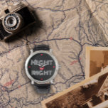 Reloj De Pulsera Tipografía de la cita roja blanca negra Día del pa<br><div class="desc">Letra inspiradora de tipografía blanca negra Watch. El poder está bien. Regalo por padre.</div>