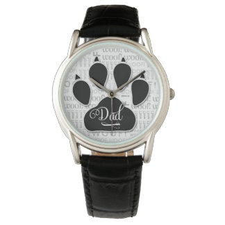 Reloj De Pulsera Tipografía de papá Impresión de garra de perro neg