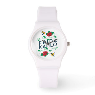 Reloj De Pulsera Tipografía floral de Frida Kahlo el  