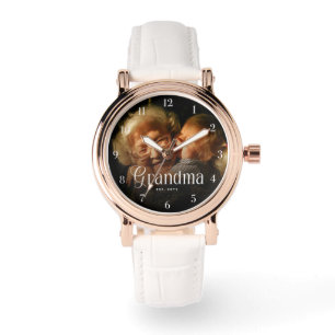 Reloj De Pulsera Tipografía Moderna Abuela Regalo de Foto Personali