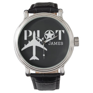 Reloj De Pulsera Tipografía piloto y personalización Minimalista de