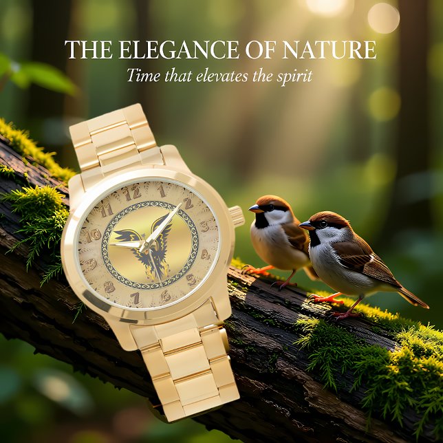 Reloj De Pulsera Tira cómica Águila negra y dorada con Relieve meta (Subido por el creador)