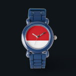 Reloj De Pulsera Tirado rojo<br><div class="desc">Patrón temático de los navidades de rayas rojas.</div>
