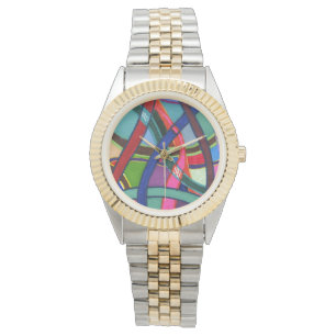 Reloj De Pulsera Tiras de hilados entrelazados de varios colores