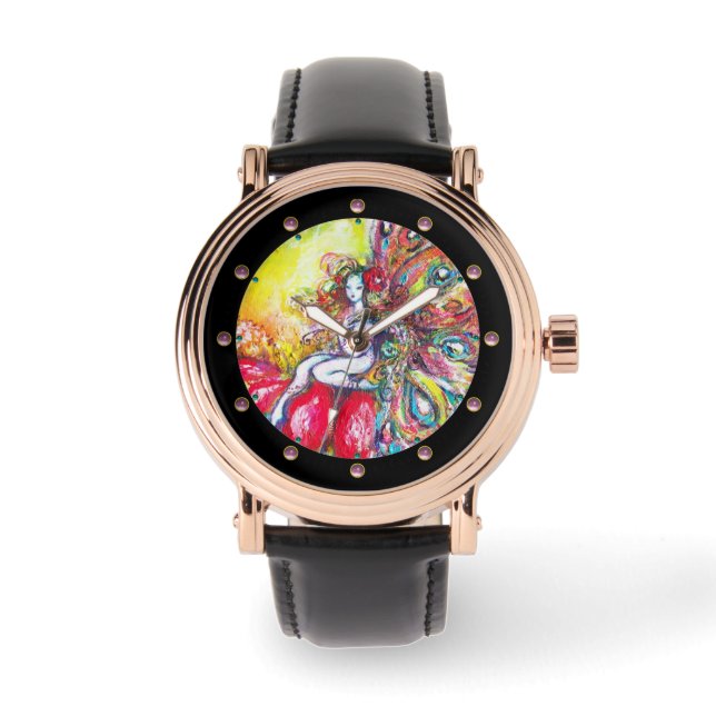 RELOJ DE PULSERA TITANIA SENTADA EN UNA FLOR ROJA (Anverso)