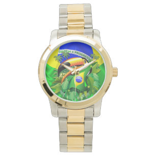 Reloj De Pulsera Toco Toucan con bandera de Brasil Watch