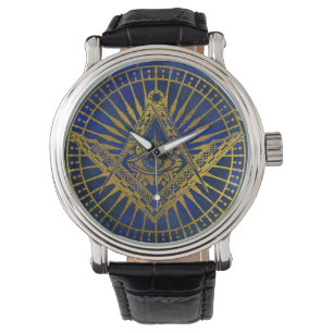 Reloj De Pulsera Todo el ojo místico que ve en compás masónico e