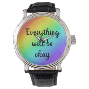 Reloj De Pulsera "Todo estará bien" Rainbow Watch