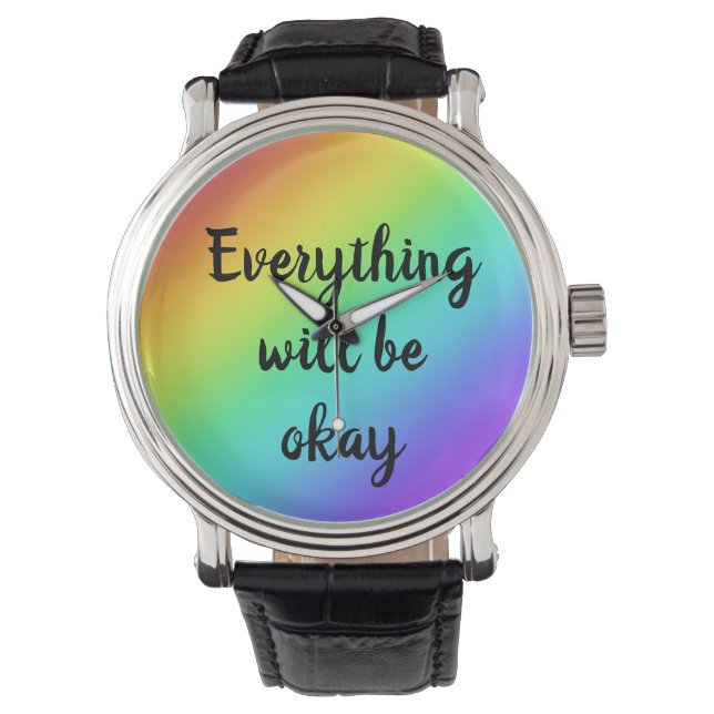 Reloj De Pulsera "Todo estará bien" Rainbow Watch (Anverso)