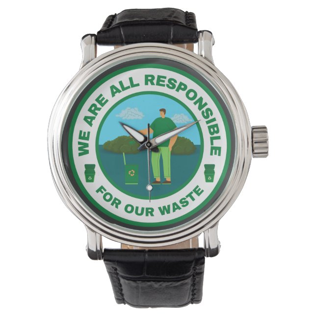 Reloj De Pulsera Todos somos responsables de nuestros residuos (Anverso)