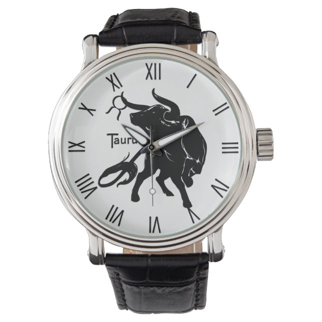 Reloj De Pulsera Toghty Taurus los números romanos Bull Zodiac (Anverso)