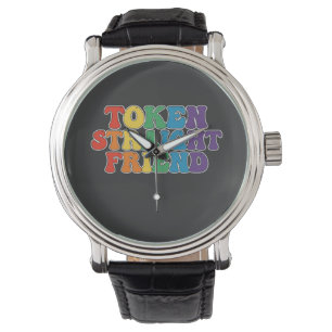 Reloj De Pulsera Token genial de orgullo LGBT amigo heterosexual