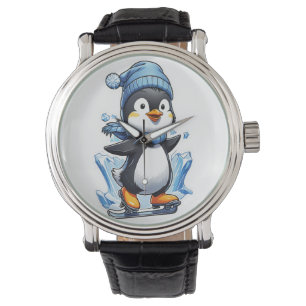 Reloj De Pulsera Toma de hielo en penguin de invierno