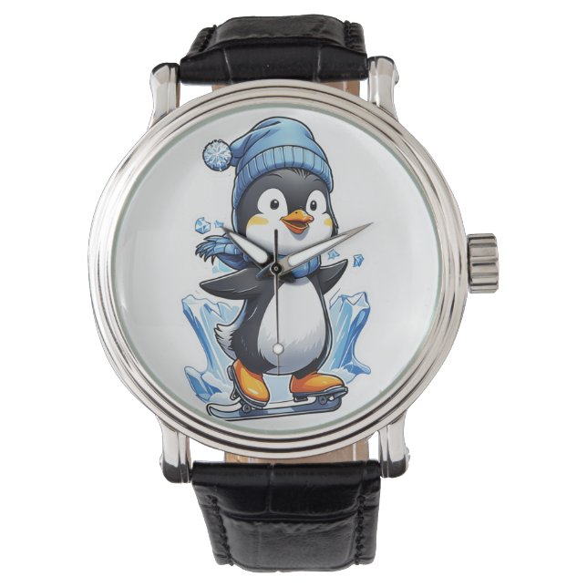 Reloj De Pulsera Toma de hielo en penguin de invierno (Anverso)
