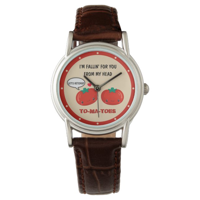 Reloj De Pulsera Tomates Enamorados El día de San Valentín Romántic (Anverso)